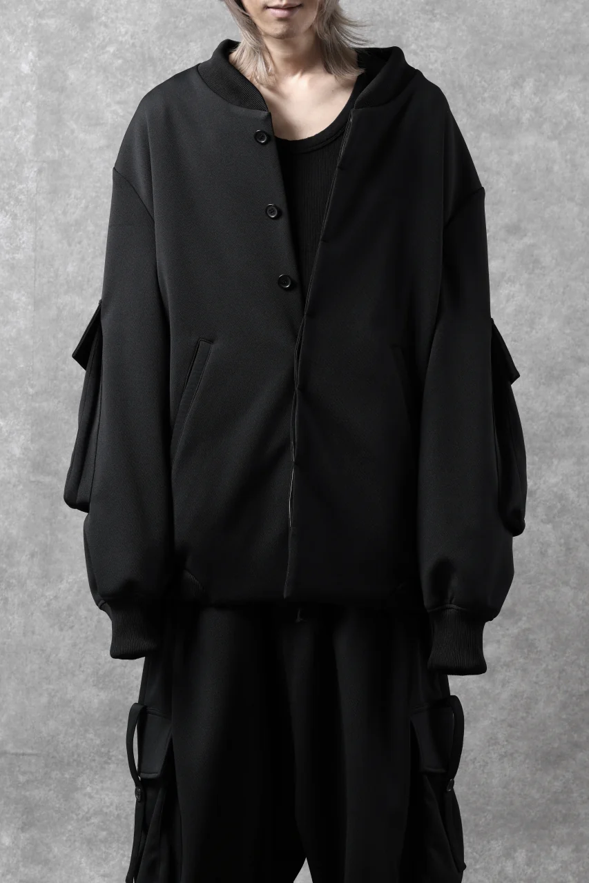 N/07 exclusive WIDE FLAP BOMBER JACKET / GAUDI SMOOTH JERSEY (BLACK) - Image 34
