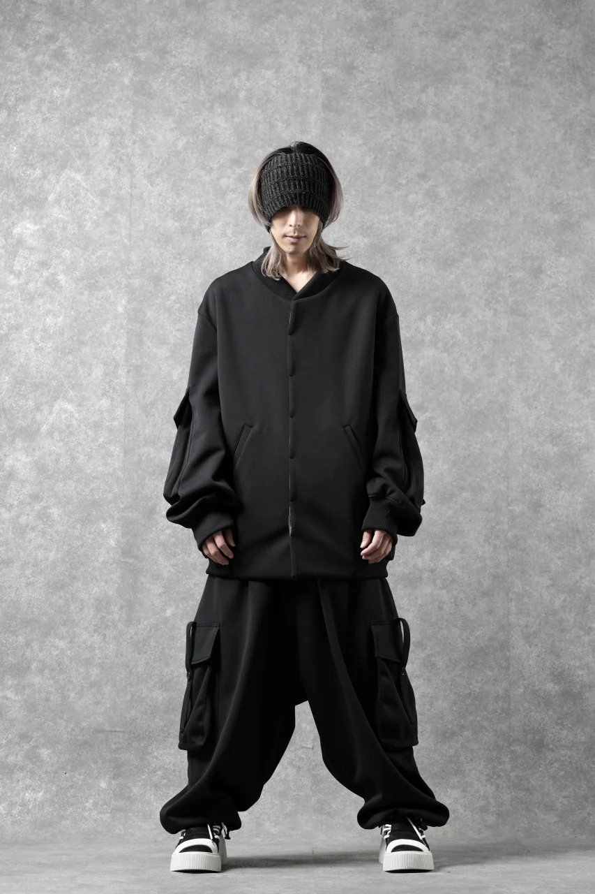 N/07 exclusive WIDE FLAP BOMBER JACKET / GAUDI SMOOTH JERSEY (BLACK) - Image 38