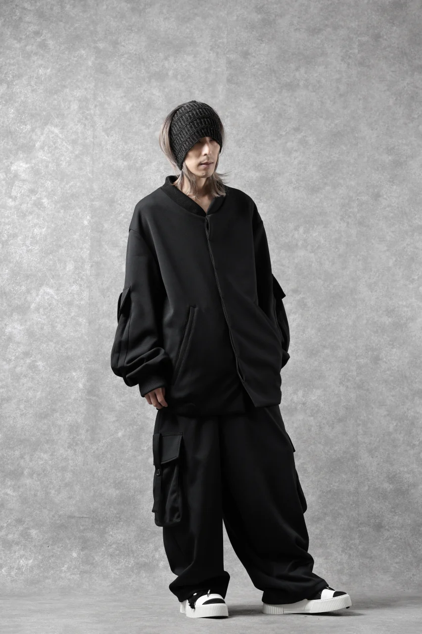 N/07 exclusive WIDE FLAP BOMBER JACKET / GAUDI SMOOTH JERSEY (BLACK) - Image 39