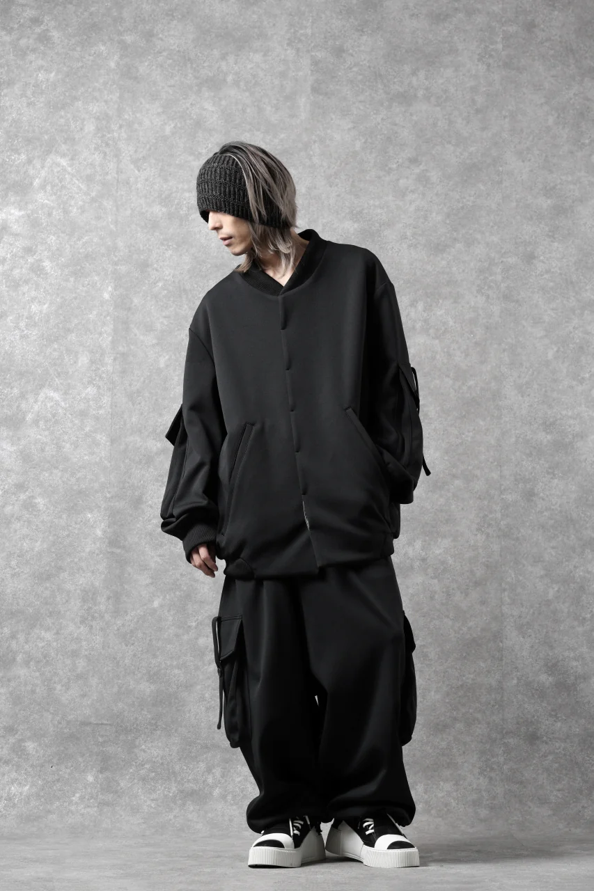 N/07 exclusive WIDE FLAP BOMBER JACKET / GAUDI SMOOTH JERSEY (BLACK) - Image 41
