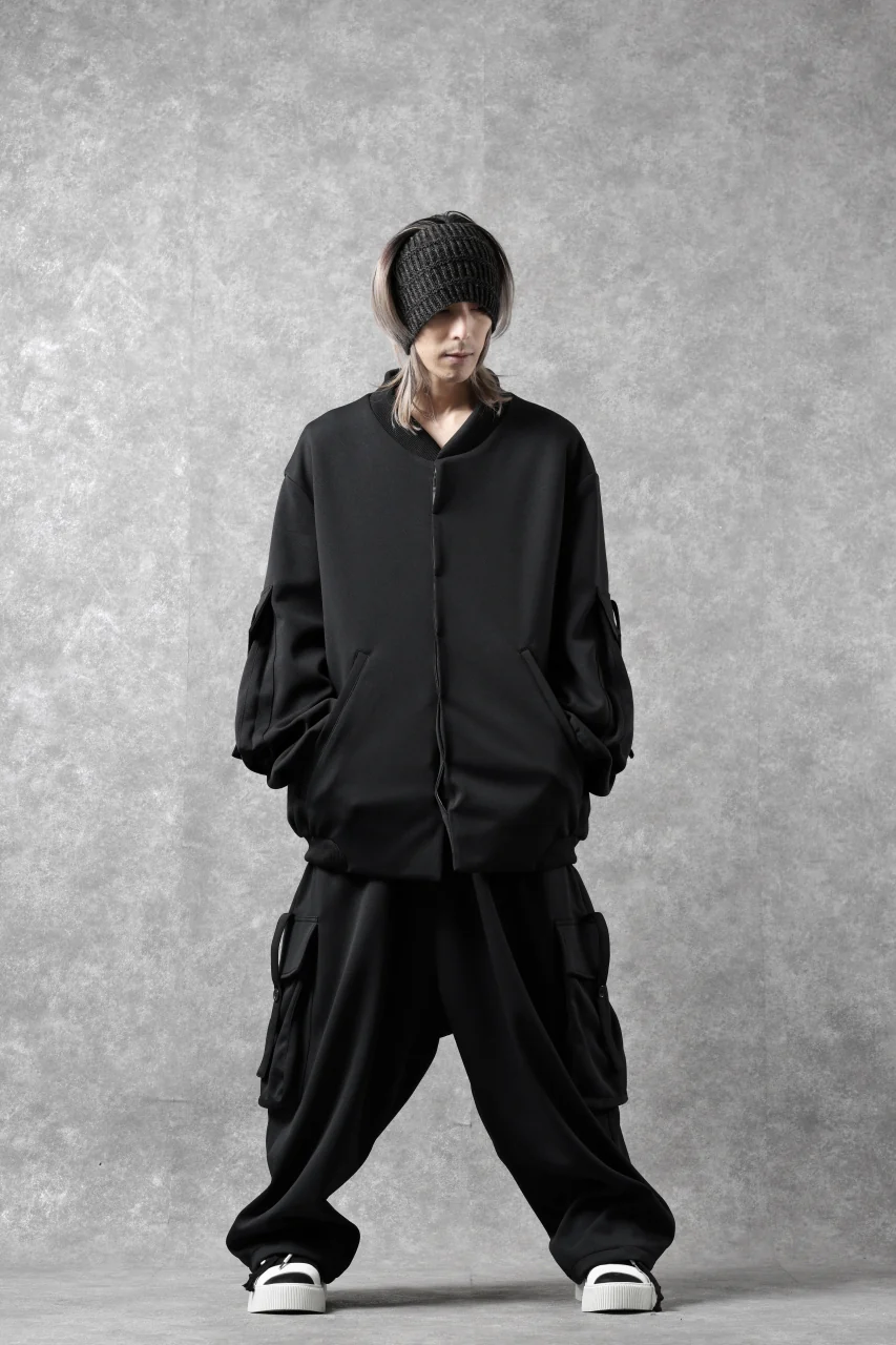 N/07 exclusive WIDE FLAP BOMBER JACKET / GAUDI SMOOTH JERSEY (BLACK) - Image 42