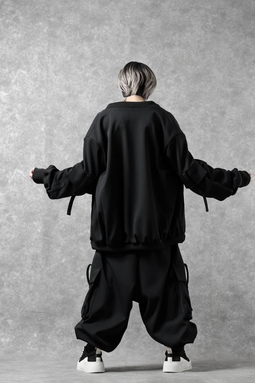 N/07 exclusive WIDE FLAP BOMBER JACKET / GAUDI SMOOTH JERSEY (BLACK) - Image 43