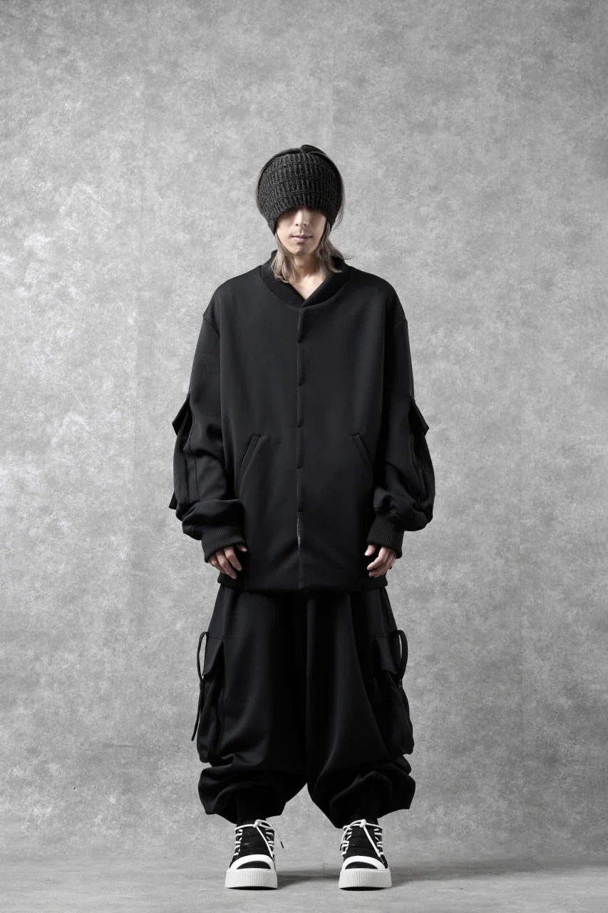 N/07 exclusive WIDE FLAP BOMBER JACKET / GAUDI SMOOTH JERSEY (BLACK) - Image 45