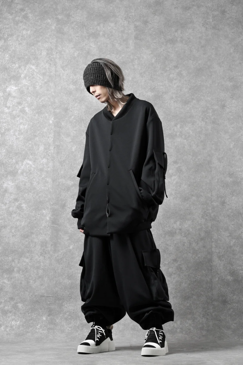 N/07 exclusive WIDE FLAP BOMBER JACKET / GAUDI SMOOTH JERSEY (BLACK) - Image 46
