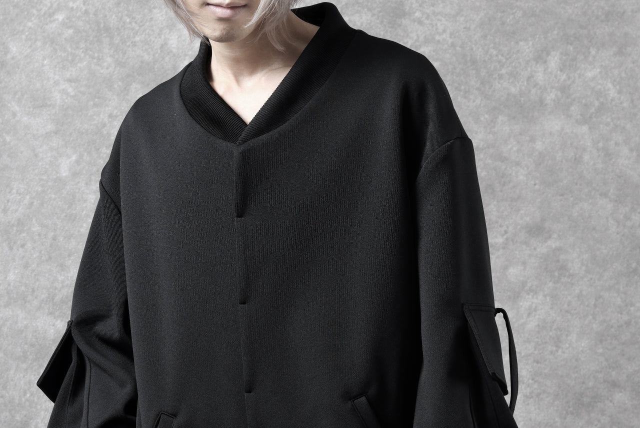 N/07 exclusive WIDE FLAP BOMBER JACKET / GAUDI SMOOTH JERSEY (BLACK) - Image 47