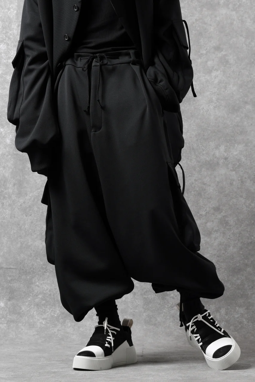 N/07 exclusive WIDE FLAP CARGO PANTS / GAUDI SMOOTH JERSEY (BLACK) - Image 2