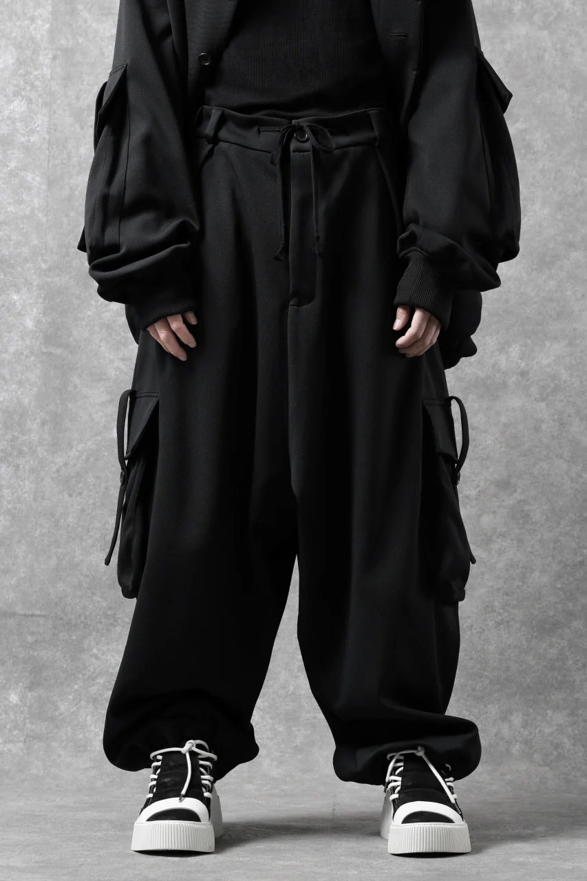 N/07 exclusive WIDE FLAP CARGO PANTS / GAUDI SMOOTH JERSEY (BLACK) - Image 26