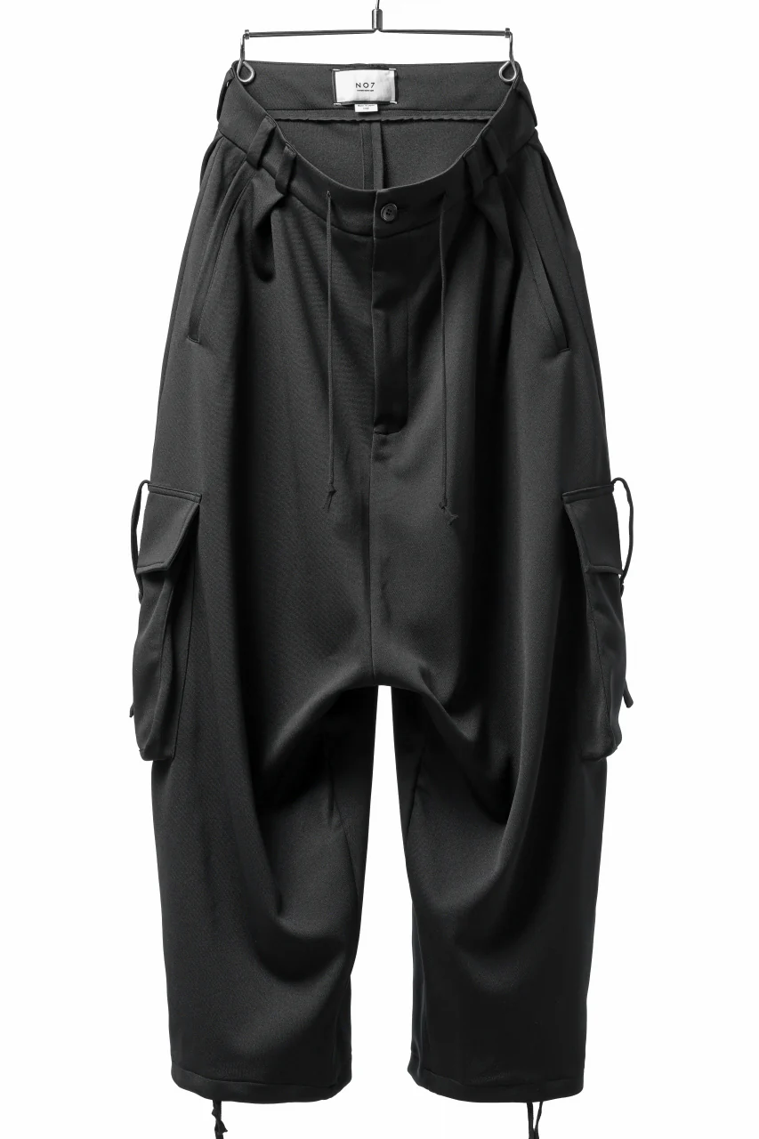 N/07 exclusive WIDE FLAP CARGO PANTS / GAUDI SMOOTH JERSEY (BLACK) - Image 3