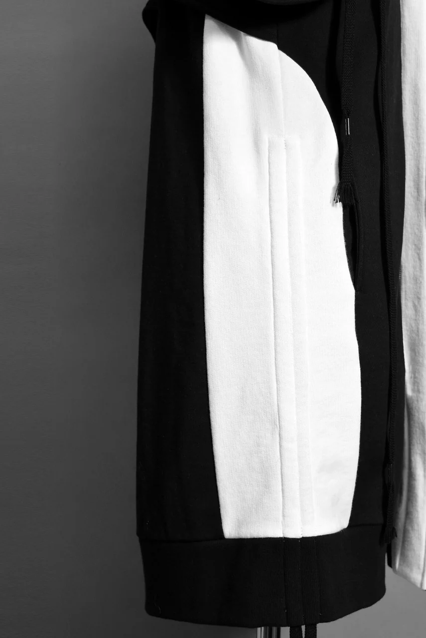 N/07 FIELD LONG HOODIE S/S "Fleecy Cotton" (BLACK x WHITE) - Image 8