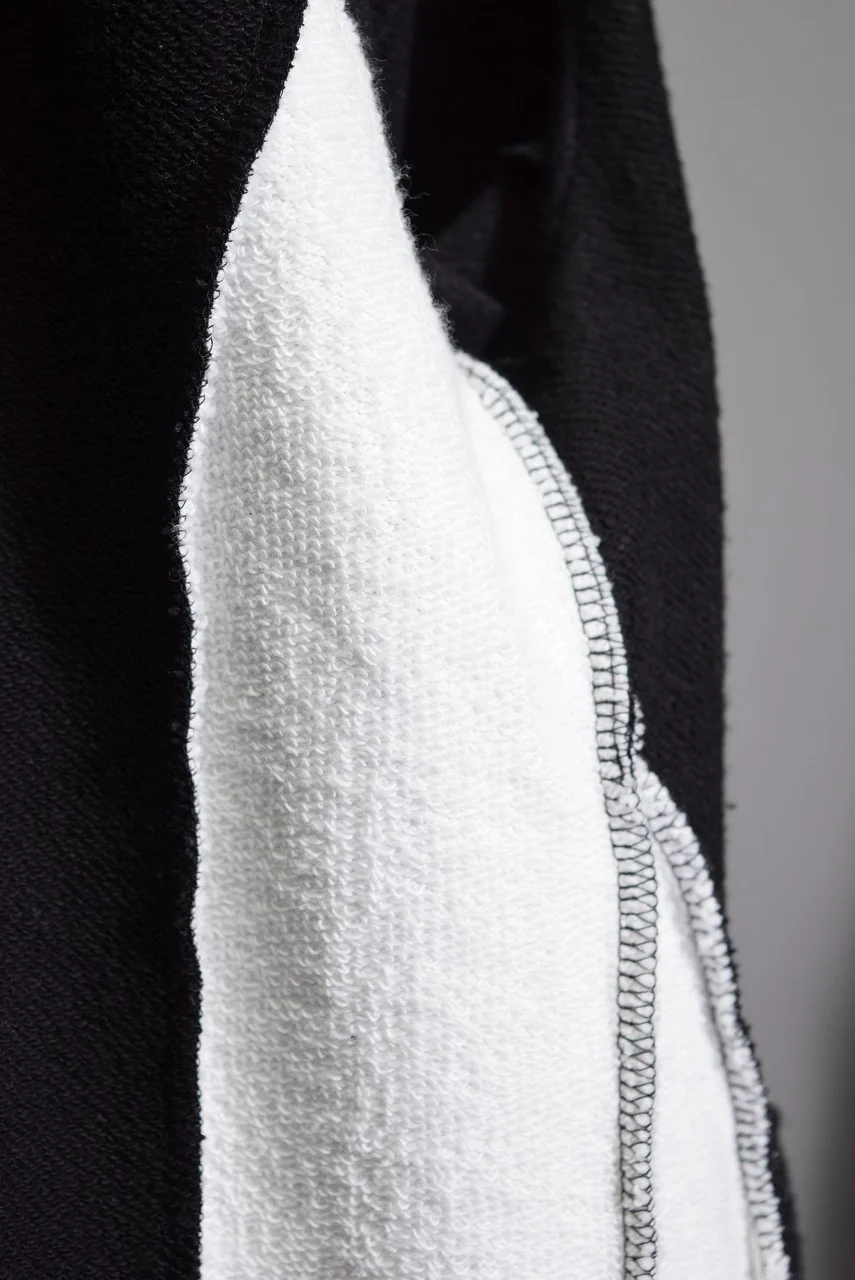 N/07 FIELD LONG HOODIE S/S "Fleecy Cotton" (BLACK x WHITE) - Image 9