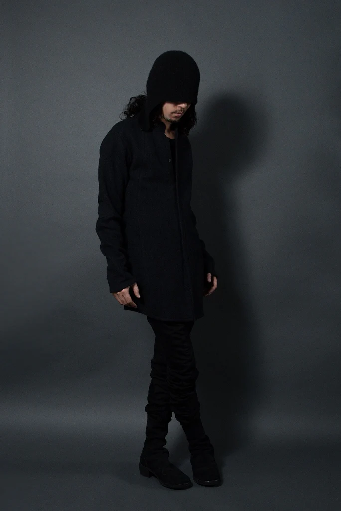 N/07 full　the wool middle shirt "munditiei" (BLACK) - Image 8