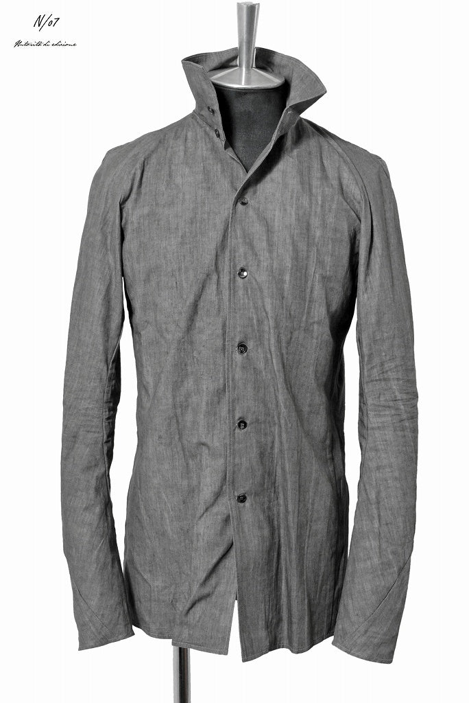 N/07  hi neck shirt [popline sumi-ink dying] (GREY)