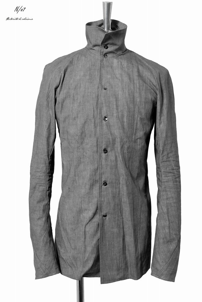 N/07  hi neck shirt [popline sumi-ink dying] (GREY) - Image 2