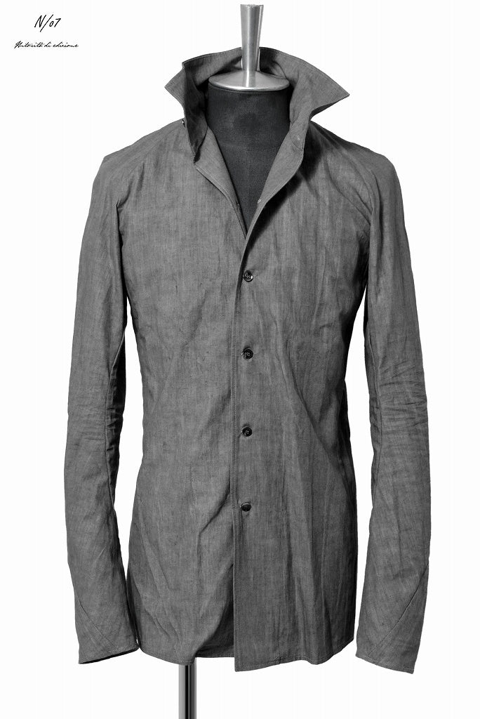 N/07  hi neck shirt [popline sumi-ink dying] (GREY) - Image 3