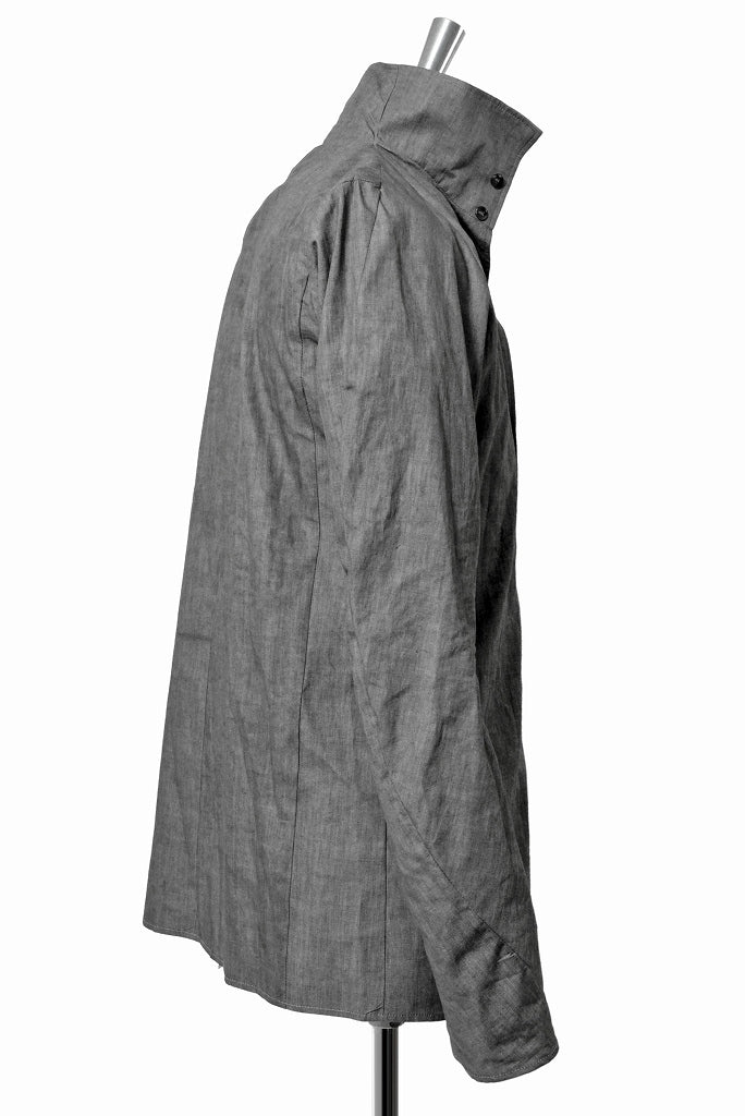 N/07  hi neck shirt [popline sumi-ink dying] (GREY) - Image 5