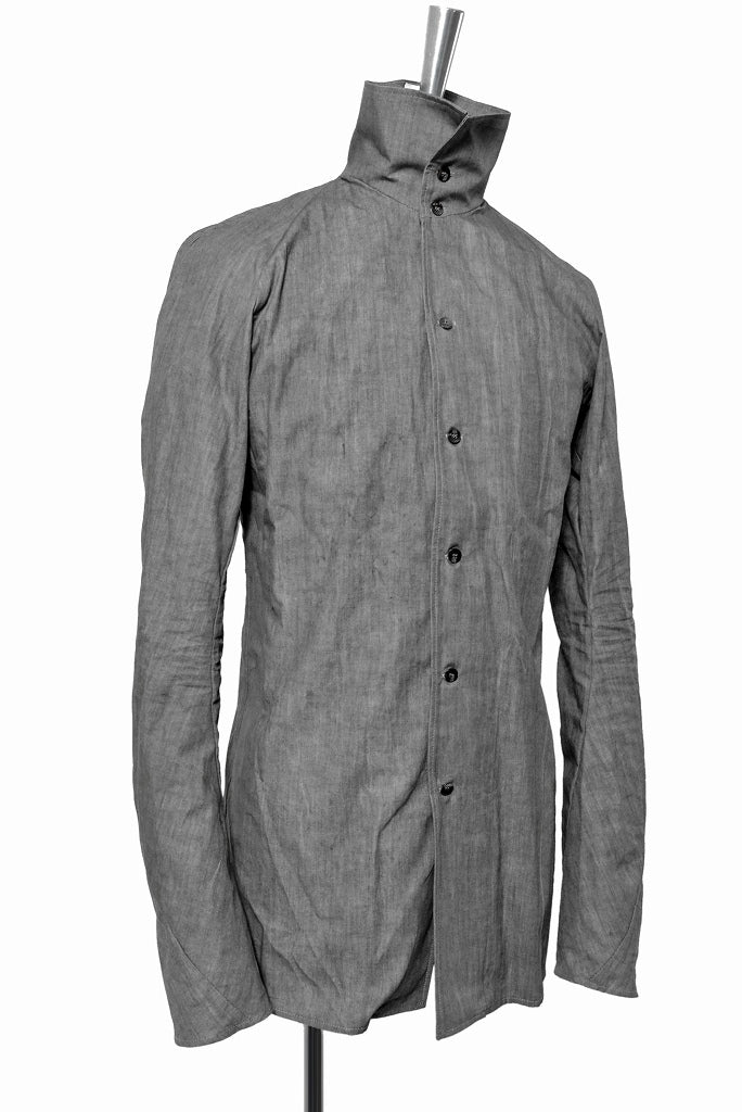 N/07  hi neck shirt [popline sumi-ink dying] (GREY) - Image 6