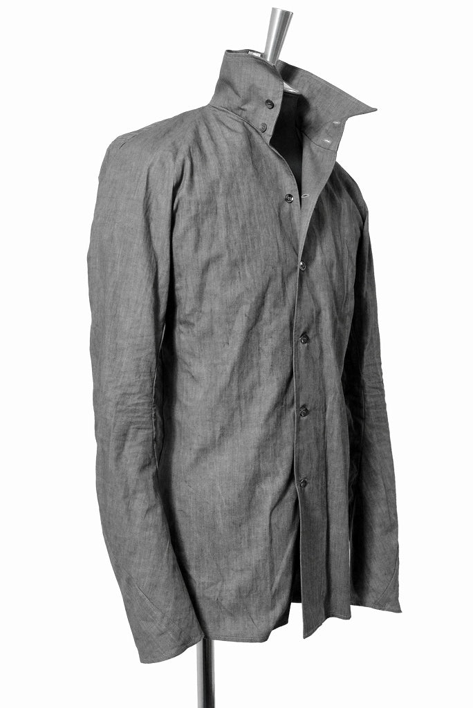 N/07  hi neck shirt [popline sumi-ink dying] (GREY) - Image 7