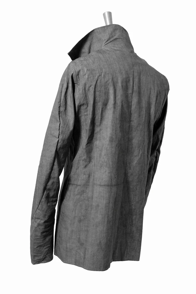 N/07  hi neck shirt [popline sumi-ink dying] (GREY) - Image 9