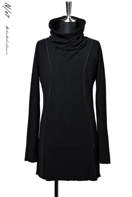 N/07 HIGH NECK JERSEY 40/20 FLEECY COTTON *OVERLOCKED (BLACK) - Image 5