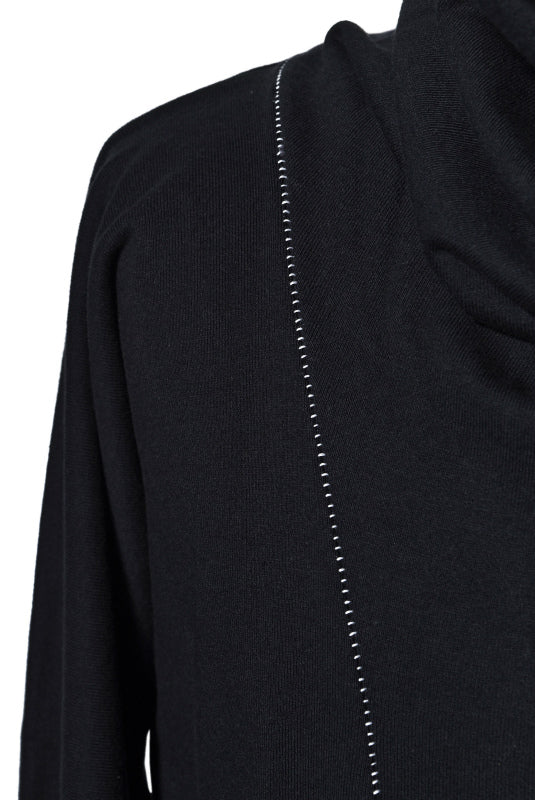 N/07 HIGH NECK JERSEY 40/20 FLEECY COTTON *OVERLOCKED (BLACK) - Image 8