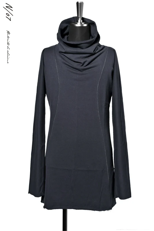 N/07 HIGH NECK JERSEY 40/20 FLEECY COTTON *OVERLOCKED (CHARCOAL)