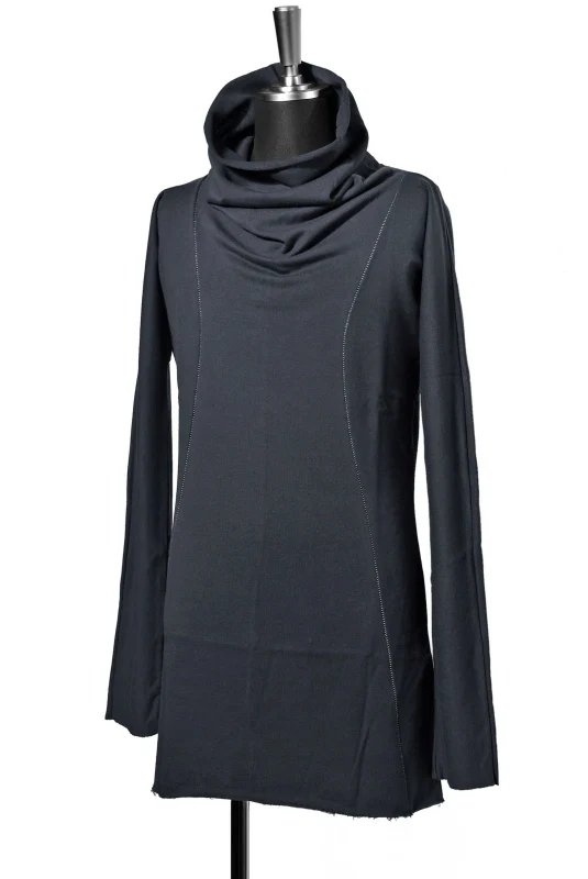 N/07 HIGH NECK JERSEY 40/20 FLEECY COTTON *OVERLOCKED (CHARCOAL) - Image 3