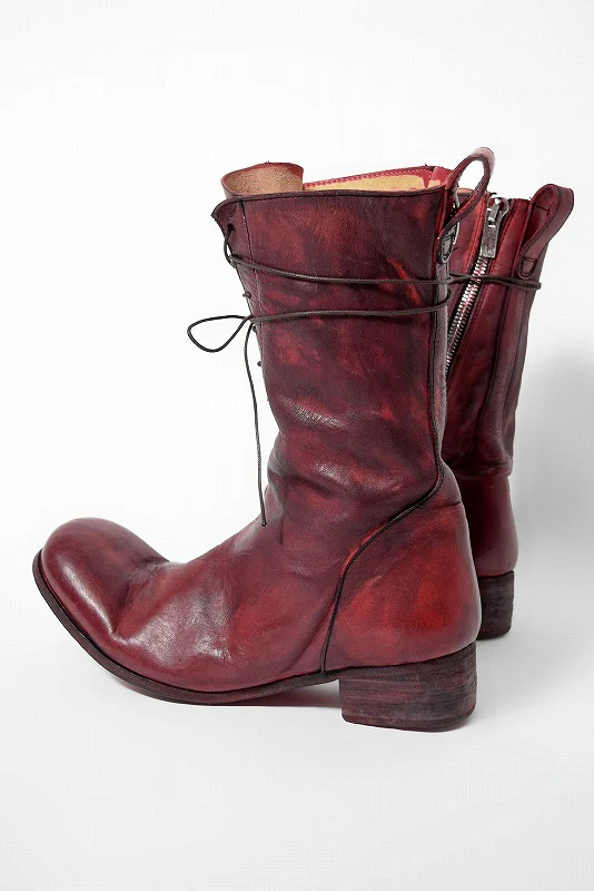 N/07 HORSESKIN HAND DYE BOOTS (RED) - Image 3