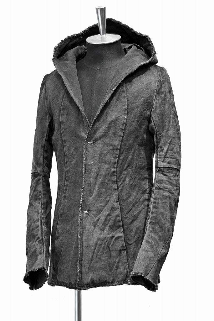 N/07 jacket hooded c/li slub twill fabric sumi dyed (SUMI BLACK) - Image 2