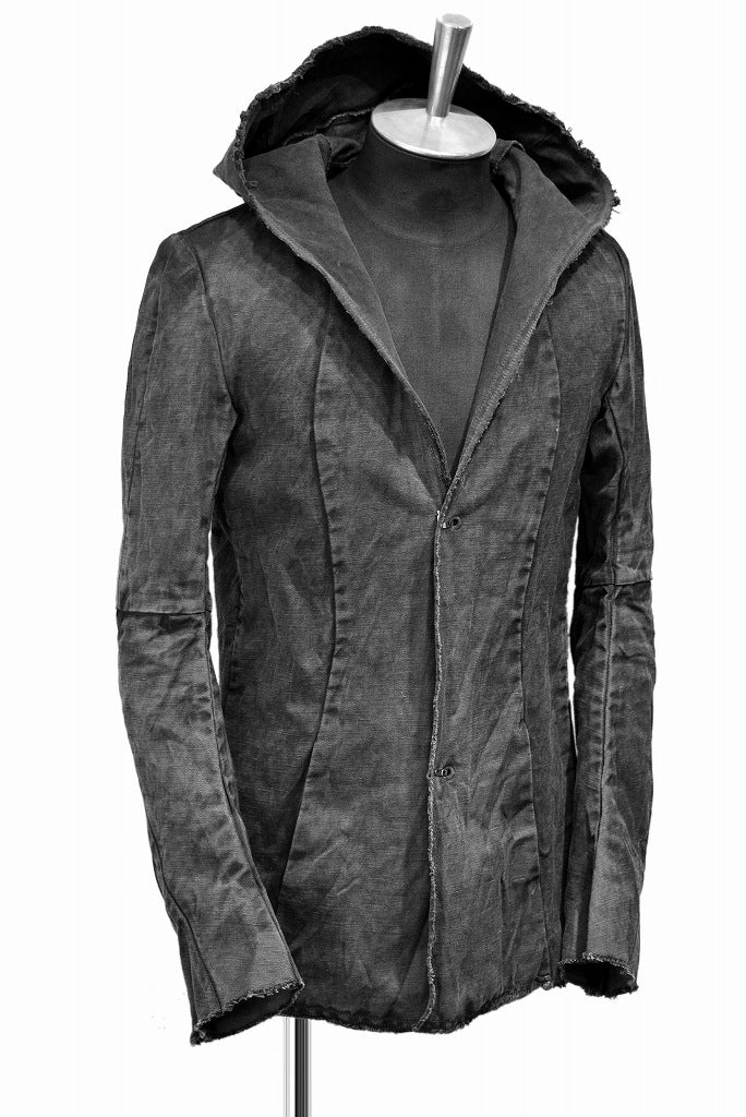 N/07 jacket hooded c/li slub twill fabric sumi dyed (SUMI BLACK) - Image 3