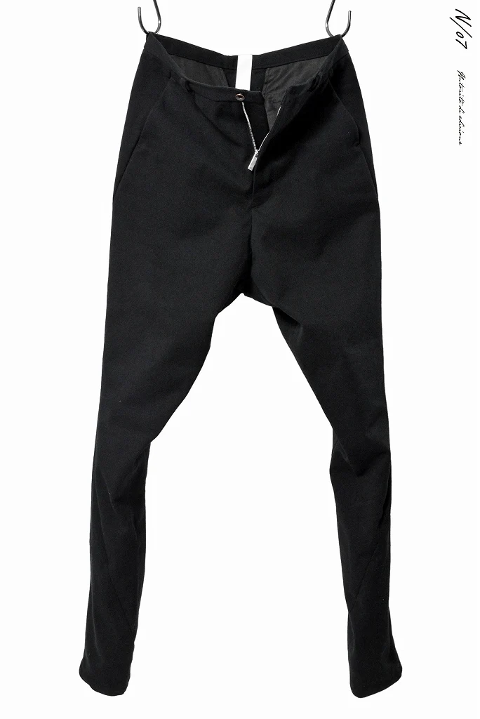 N/07 jodhpur "intellectualia" [cotton/wool doddy tweed | curve length pant] (BLACK) - Image 2
