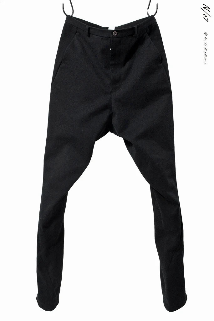 N/07 jodhpur "intellectualia" [cotton/wool doddy tweed | curve length pant] (BLACK) - Image 3