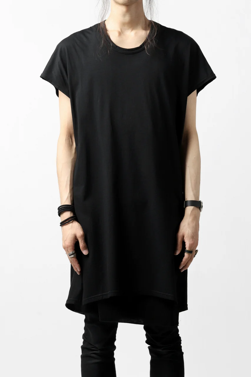 N/07 KIMONO-SLEEVE T-SHIRT / DERABE CLAIR FINE (BLACK) - Image 2