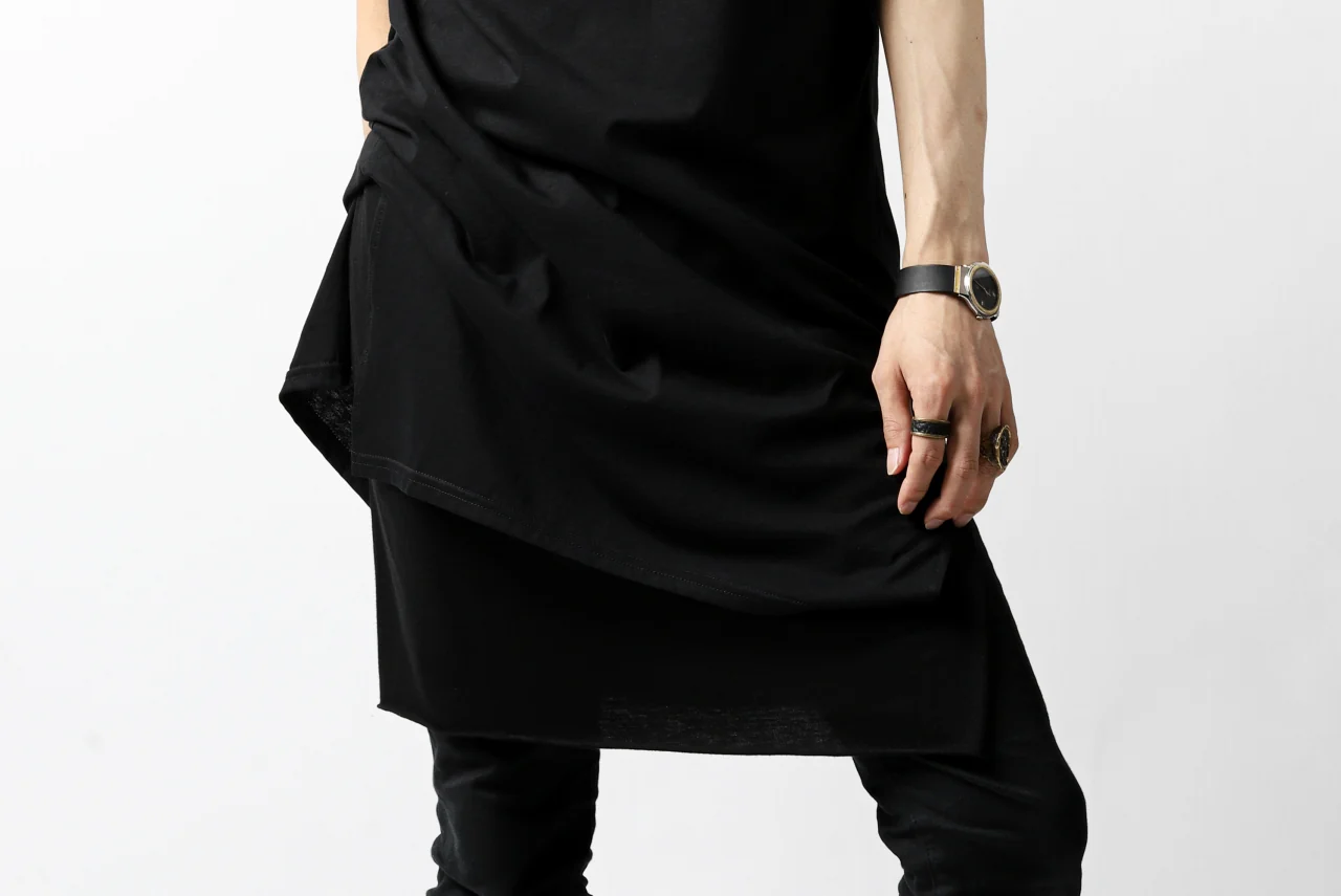 N/07 KIMONO-SLEEVE T-SHIRT / DERABE CLAIR FINE (BLACK) - Image 21