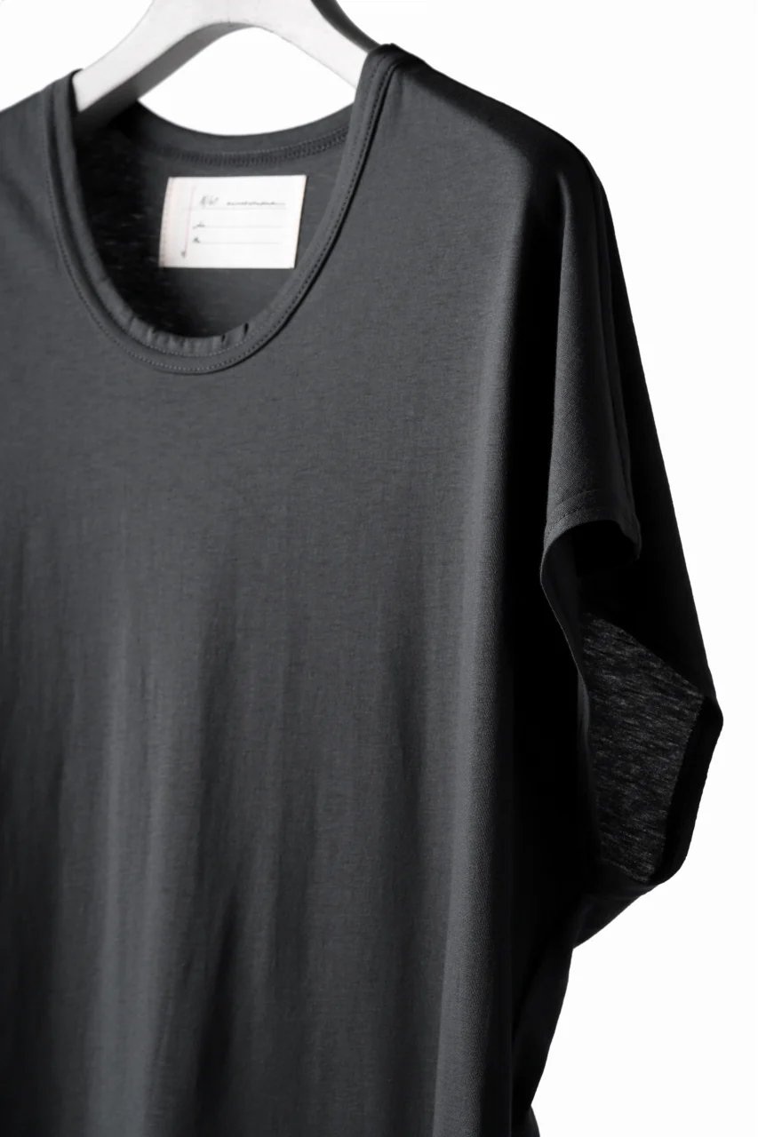 N/07 KIMONO-SLEEVE T-SHIRT / DERABE CLAIR FINE (DARK GREY) - Image 13