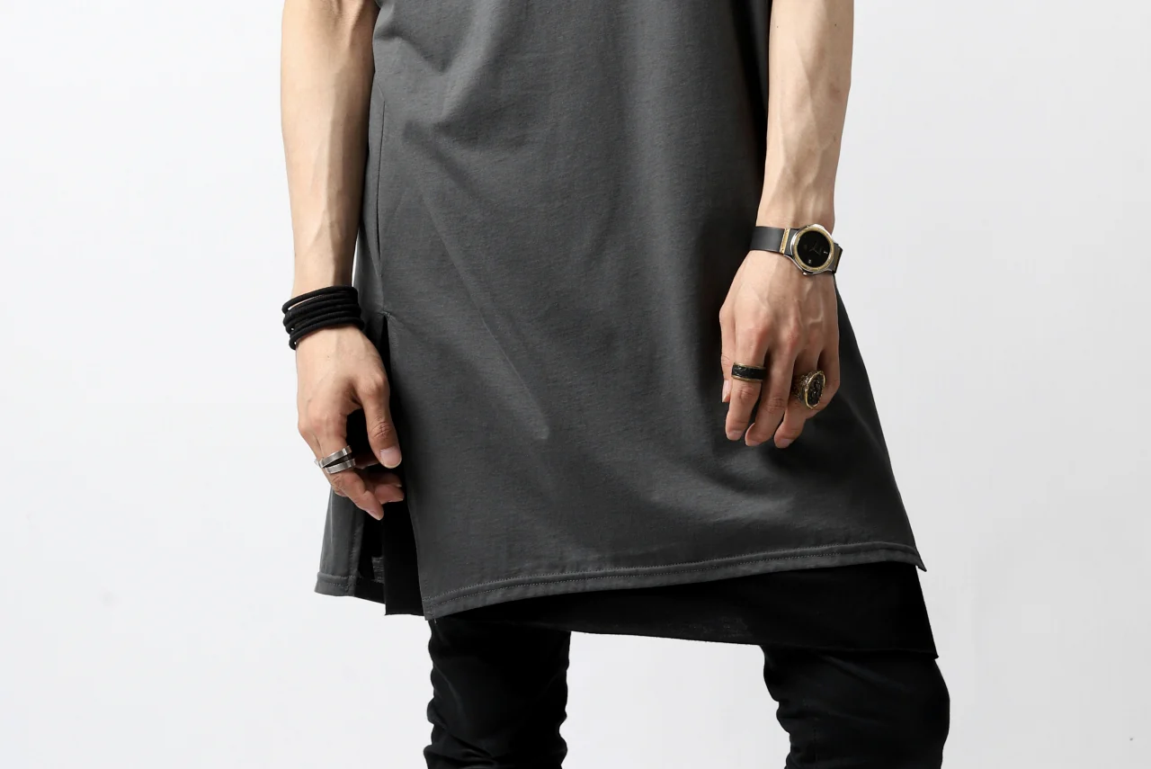N/07 KIMONO-SLEEVE T-SHIRT / DERABE CLAIR FINE (DARK GREY) - Image 22