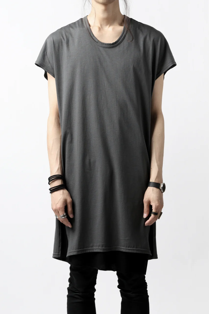 N/07 KIMONO-SLEEVE T-SHIRT / DERABE CLAIR FINE (DARK GREY) - Image 3