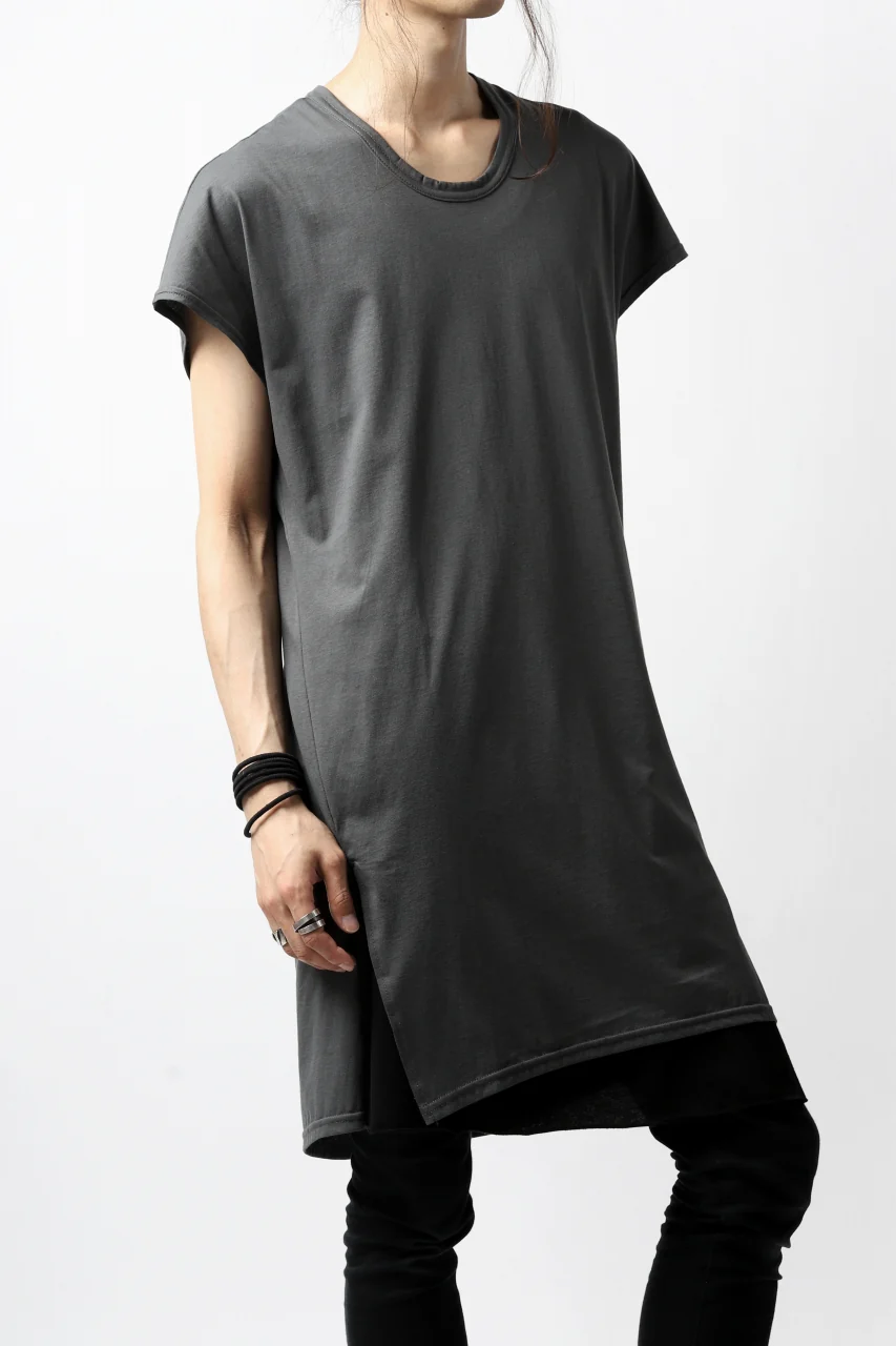 N/07 KIMONO-SLEEVE T-SHIRT / DERABE CLAIR FINE (DARK GREY) - Image 4