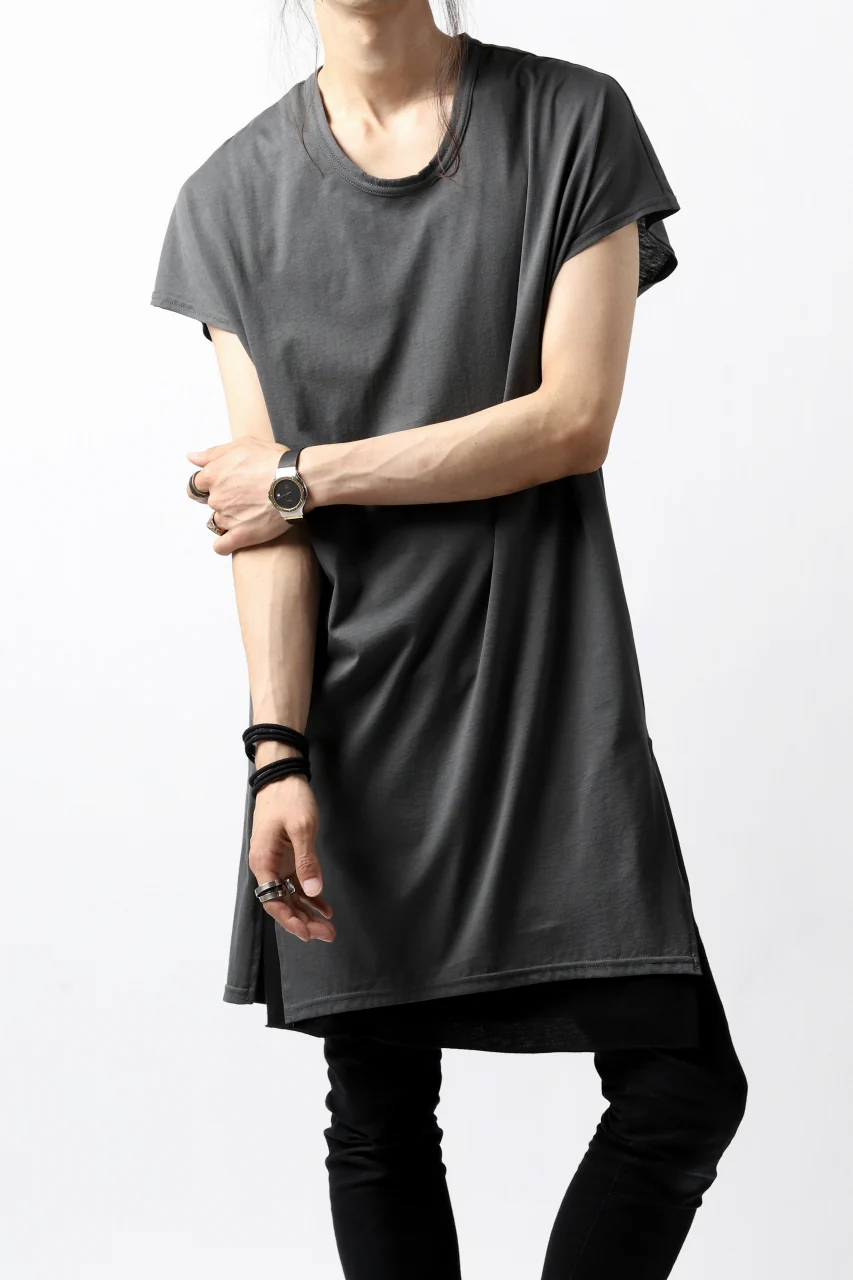 N/07 KIMONO-SLEEVE T-SHIRT / DERABE CLAIR FINE (DARK GREY) - Image 7