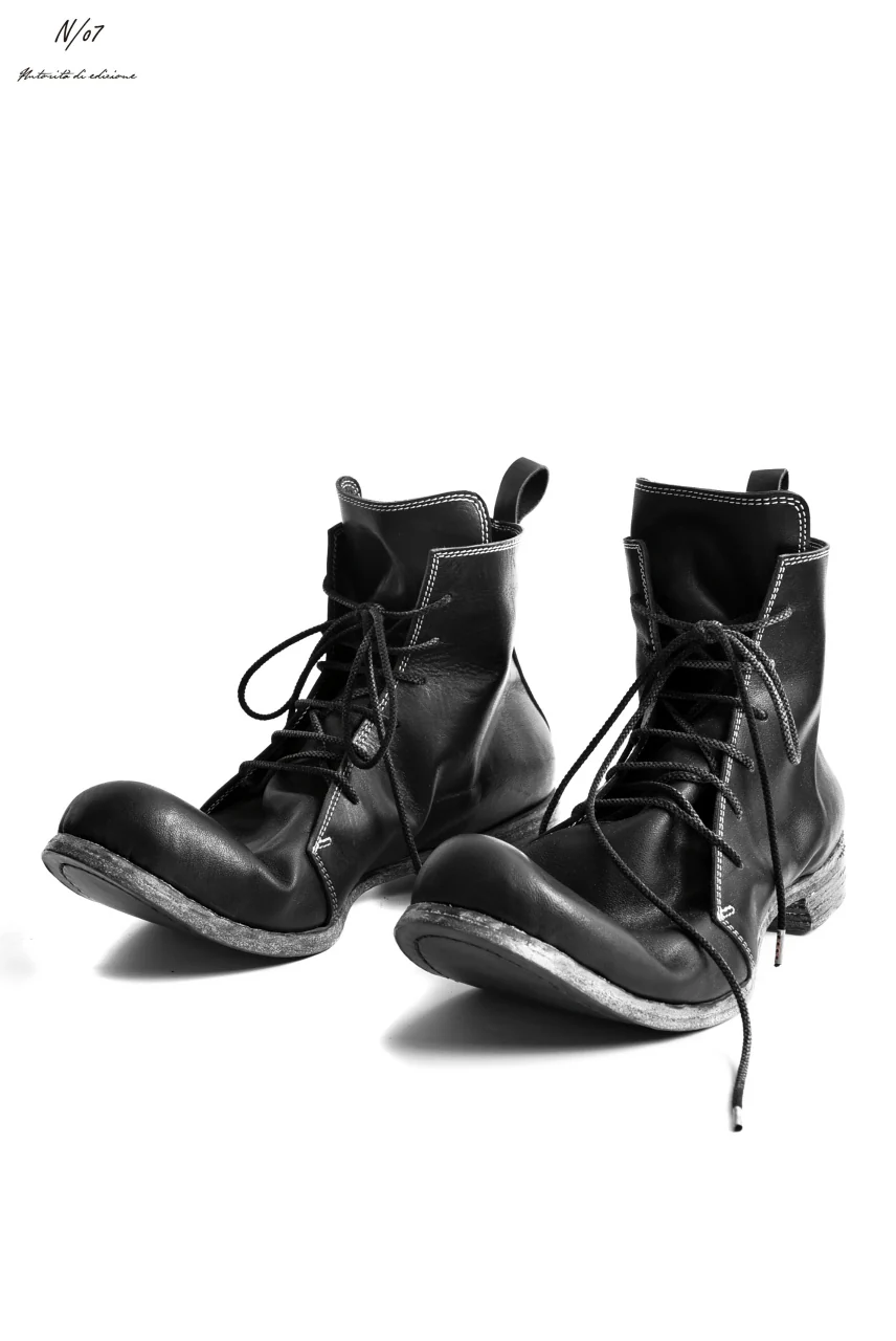 N/07 Laced Mid Boots / Cavallo di Giappone(hand-oiled) (BLACK)