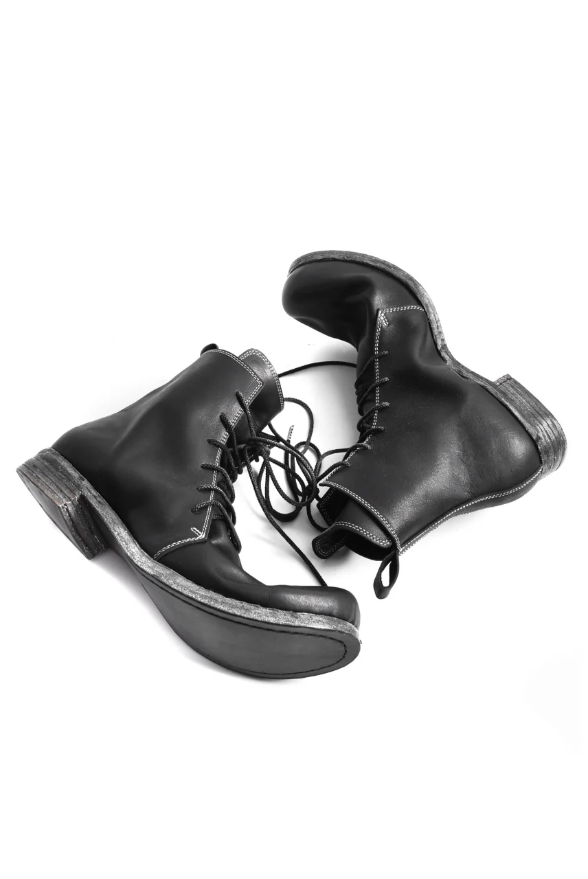 N/07 Laced Mid Boots / Cavallo di Giappone(hand-oiled) (BLACK) - Image 12