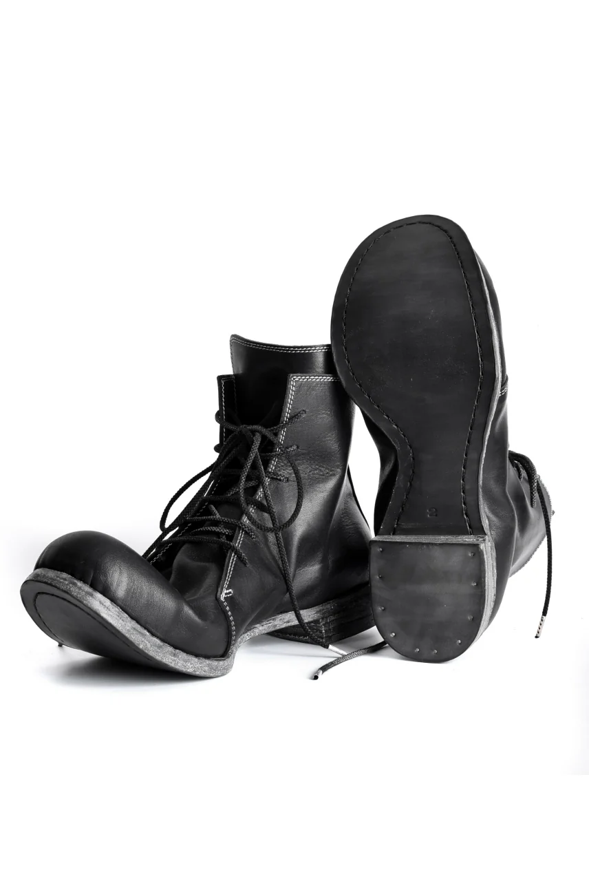 N/07 Laced Mid Boots / Cavallo di Giappone(hand-oiled) (BLACK) - Image 13