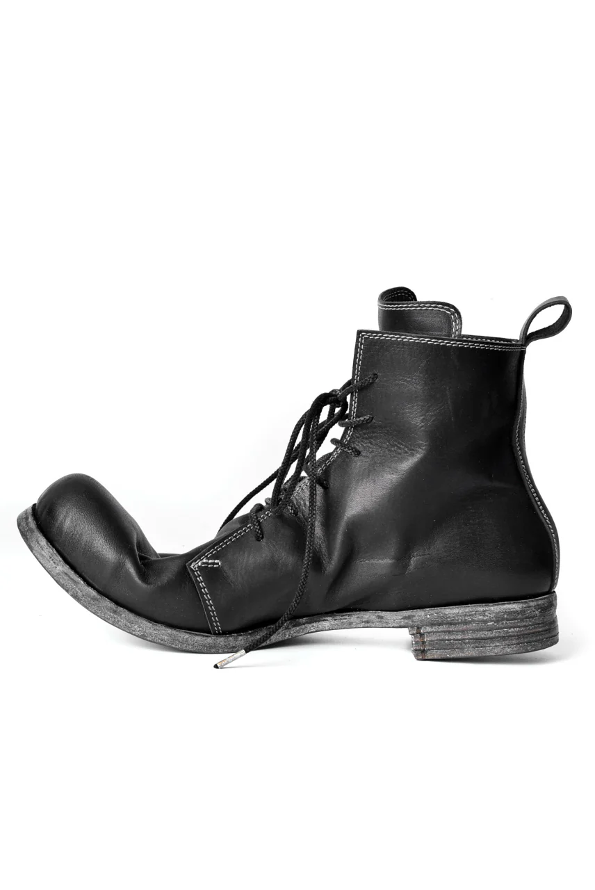 N/07 Laced Mid Boots / Cavallo di Giappone(hand-oiled) (BLACK) - Image 14