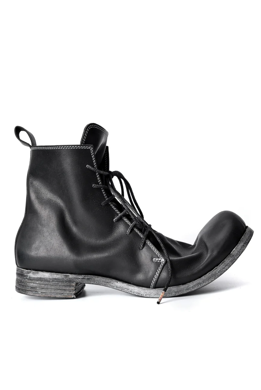 N/07 Laced Mid Boots / Cavallo di Giappone(hand-oiled) (BLACK) - Image 15