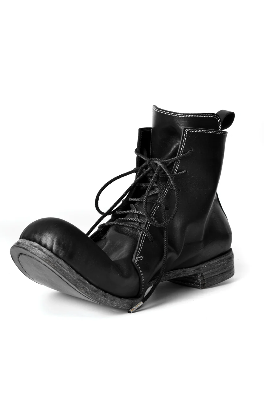 N/07 Laced Mid Boots / Cavallo di Giappone(hand-oiled) (BLACK) - Image 16