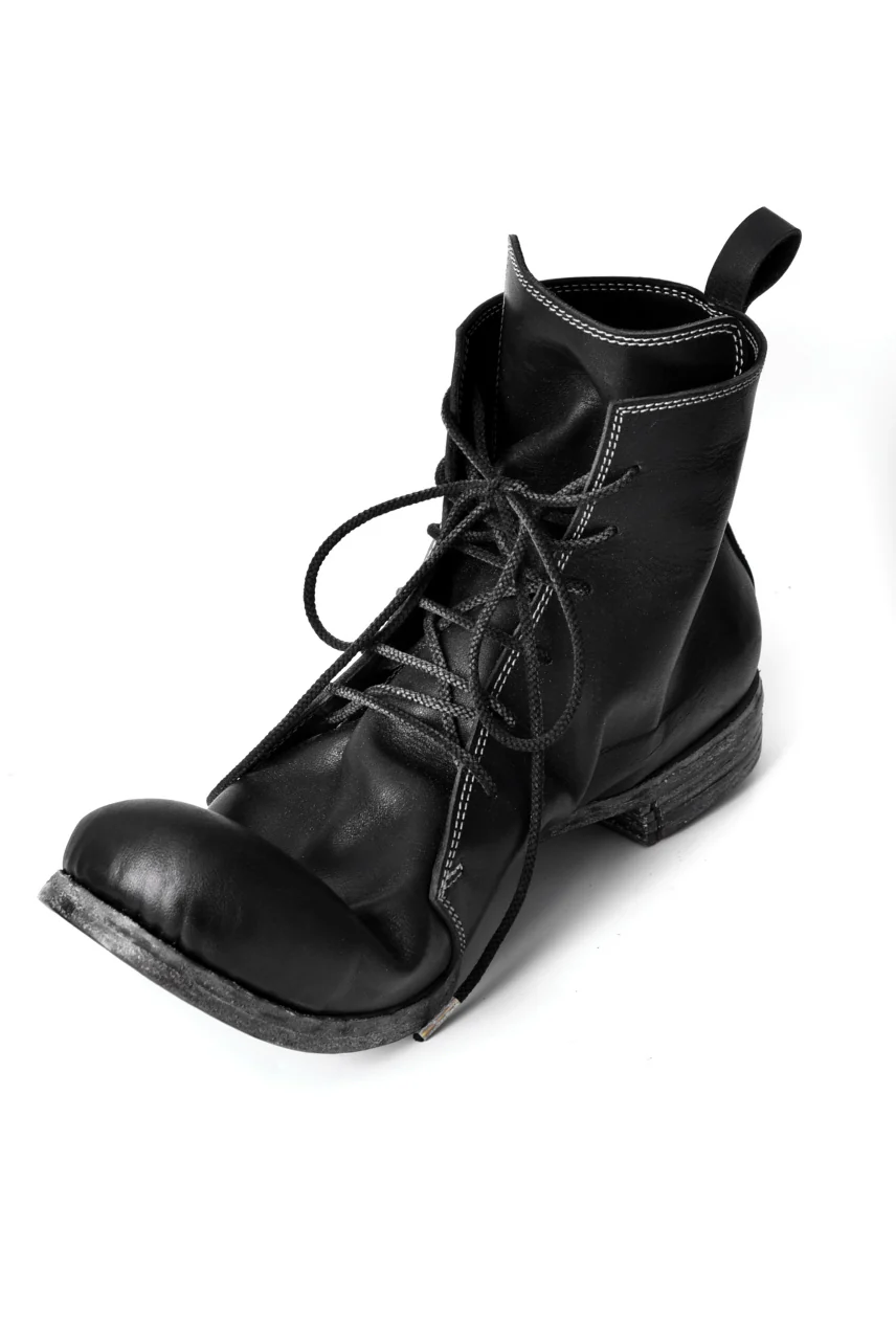 N/07 Laced Mid Boots / Cavallo di Giappone(hand-oiled) (BLACK) - Image 17