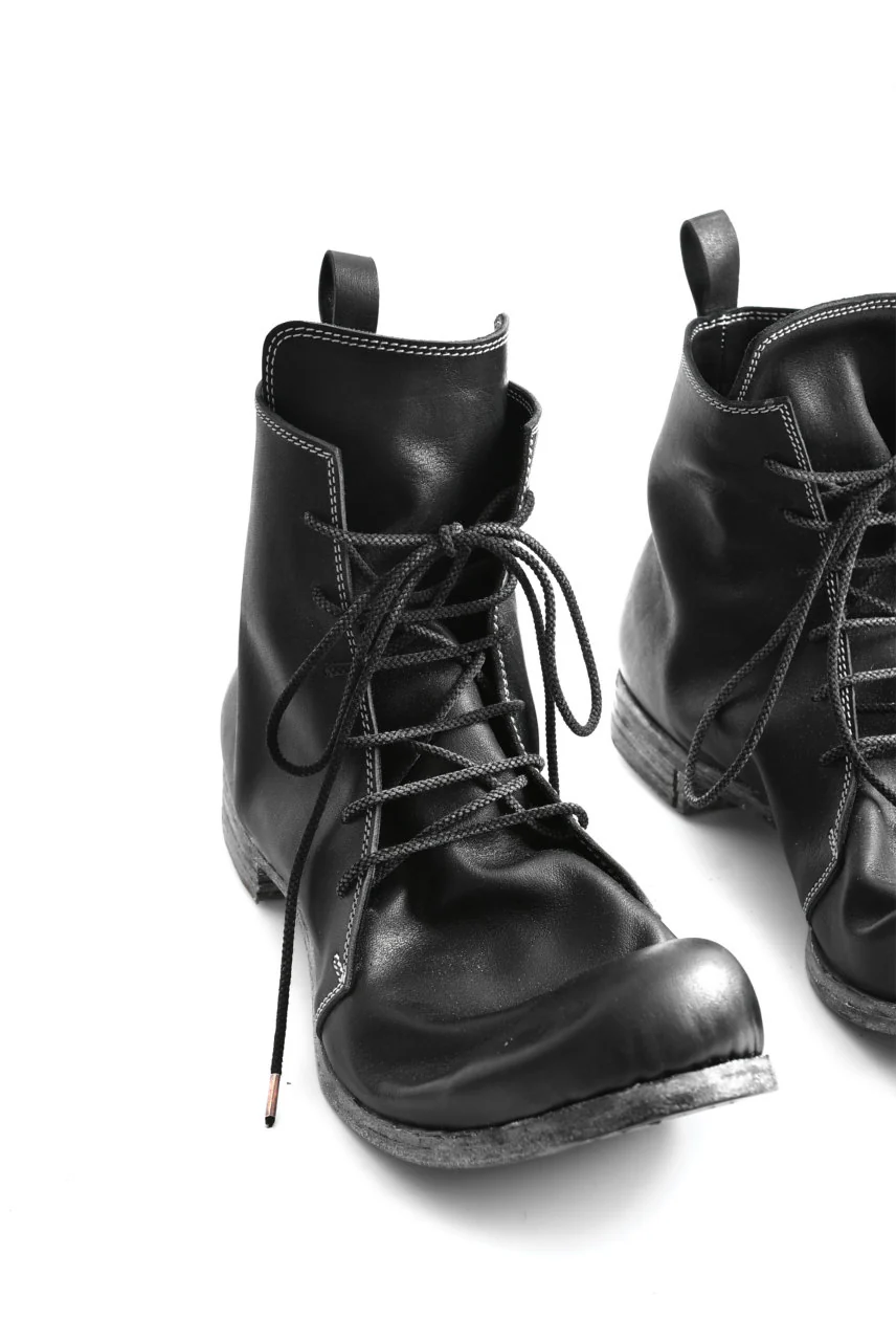 N/07 Laced Mid Boots / Cavallo di Giappone(hand-oiled) (BLACK) - Image 23