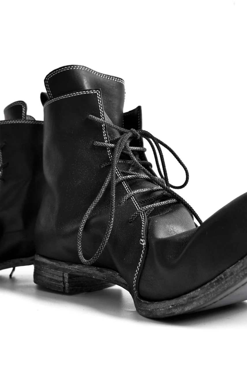 N/07 Laced Mid Boots / Cavallo di Giappone(hand-oiled) (BLACK) - Image 24