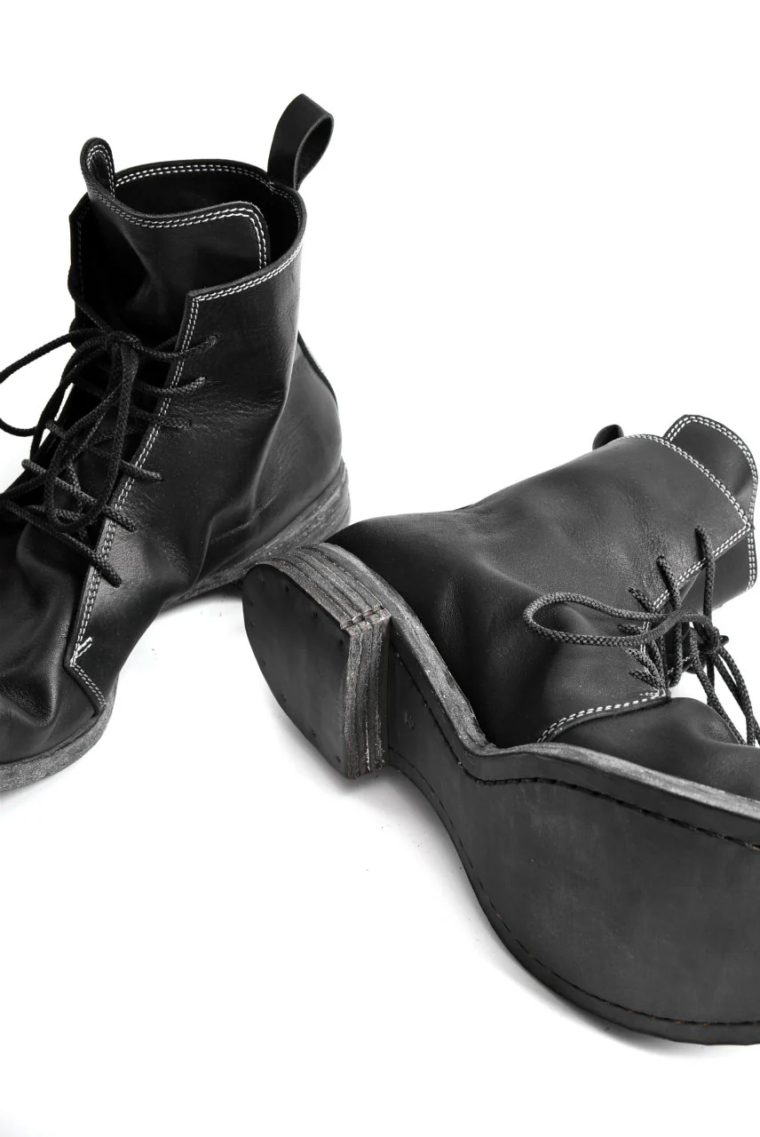 N/07 Laced Mid Boots / Cavallo di Giappone(hand-oiled) (BLACK) - Image 25
