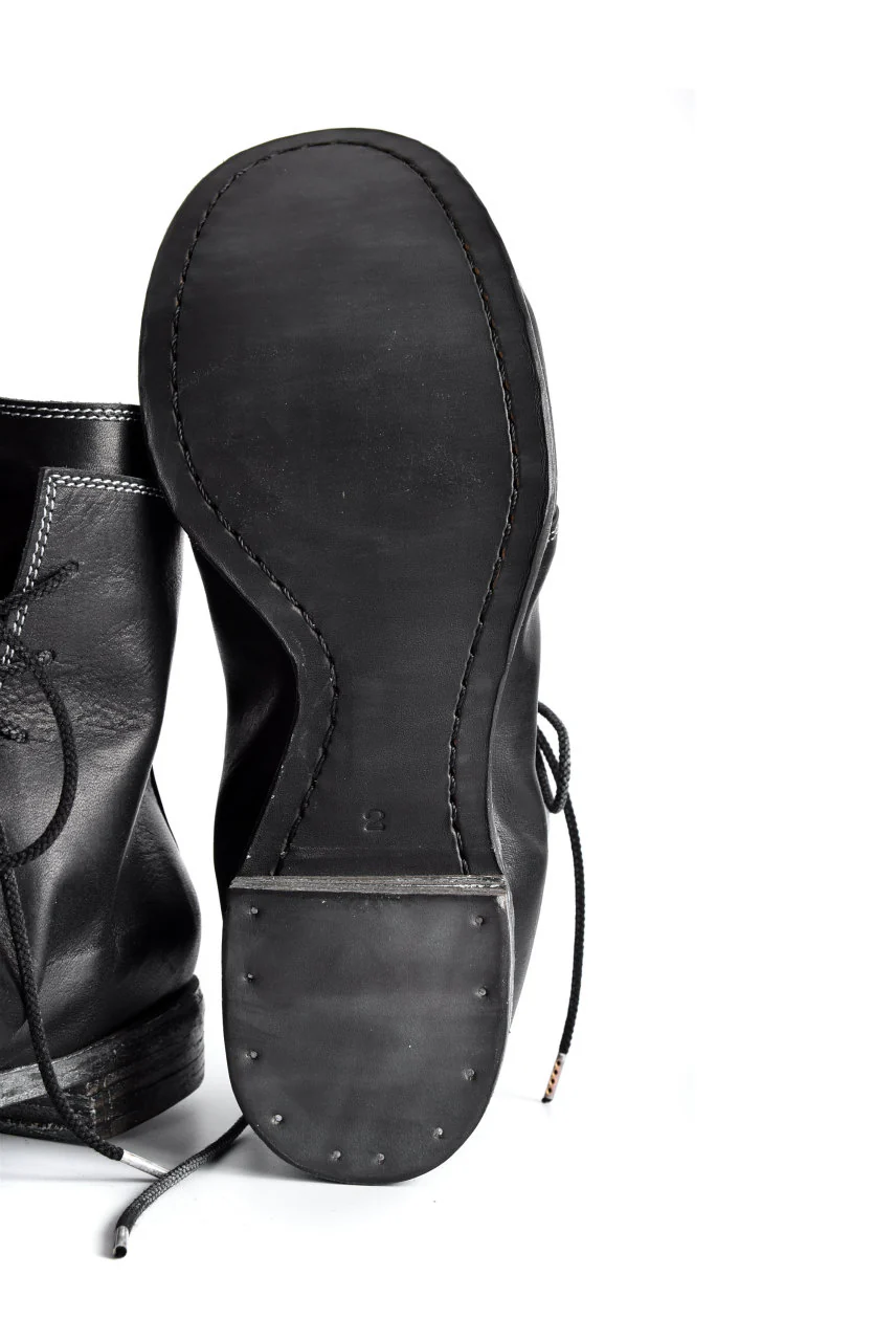 N/07 Laced Mid Boots / Cavallo di Giappone(hand-oiled) (BLACK) - Image 26