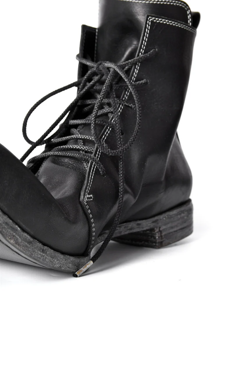 N/07 Laced Mid Boots / Cavallo di Giappone(hand-oiled) (BLACK) - Image 27